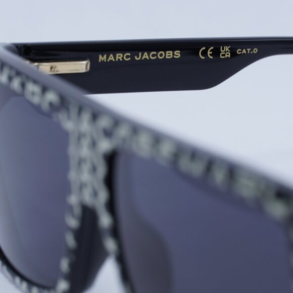 Marc Jacobs MARC 672/CS 003K IR Sunglasses White on Black Pattern Square Frame - Picture 9 of 12